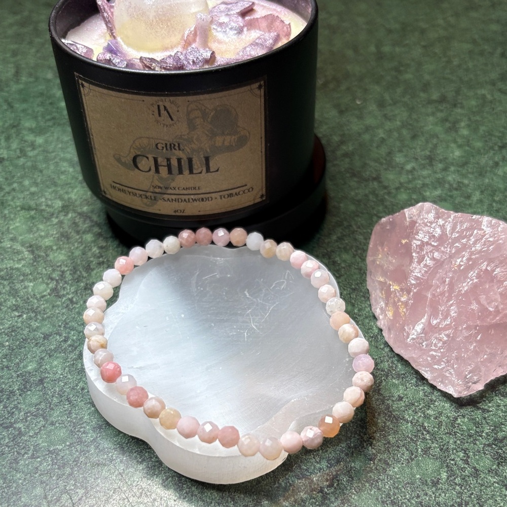 Pink Opal 4mm faceted